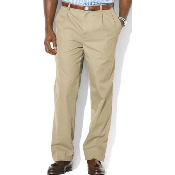 Polo Ralph Lauren Natural Hammond Westport Chino Pleated Pants Tan 38/34